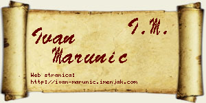 Ivan Marunić vizit kartica